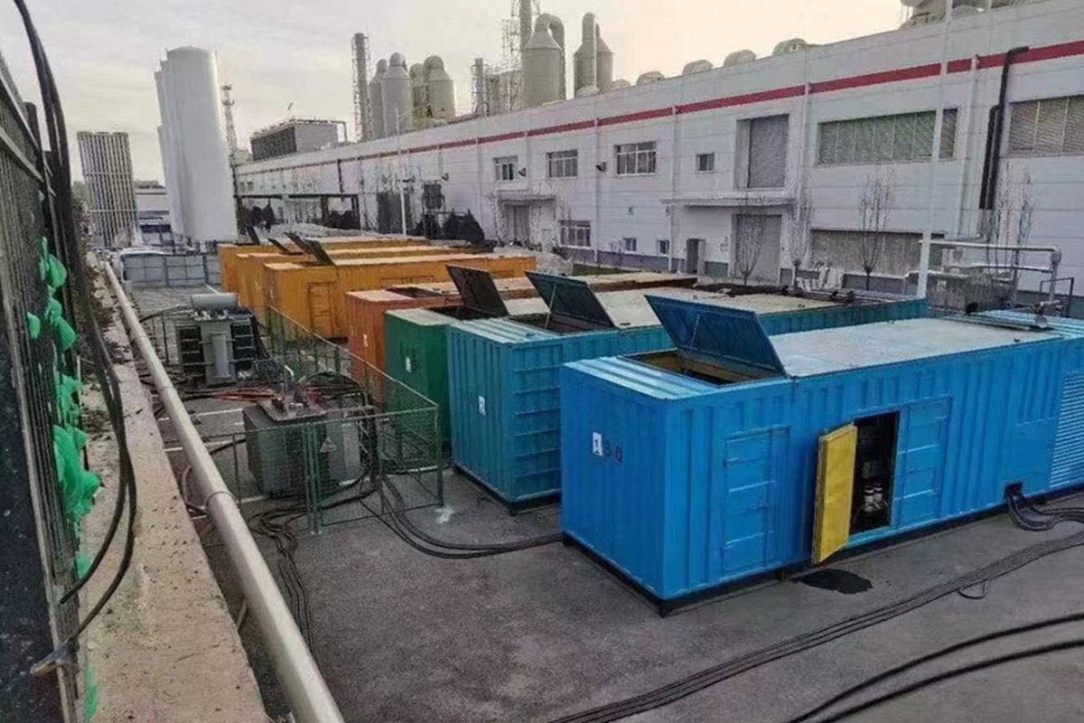 丹东发电机租赁施工现场